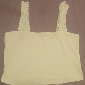 Seafoam green ruffle strap tank xs